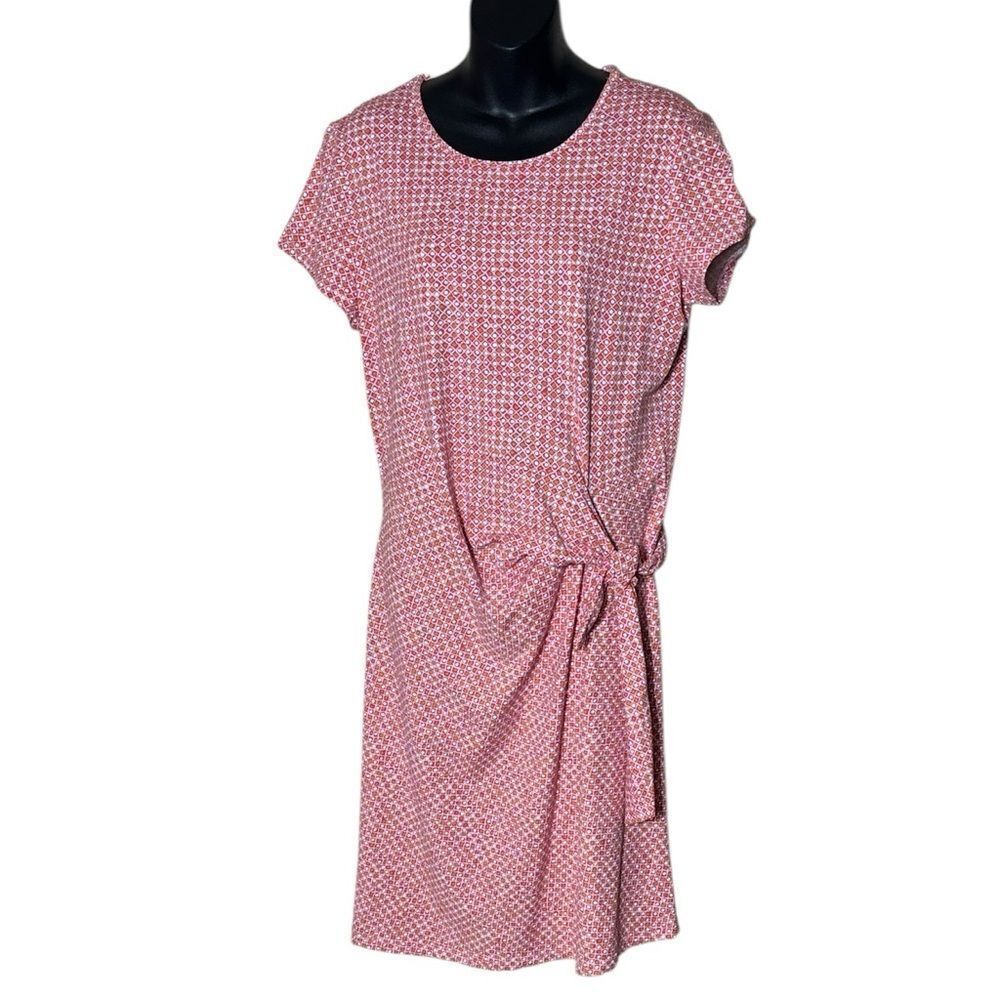 J. McLaughlin women’s large dress Havana Catalina cloth all over print side knot
